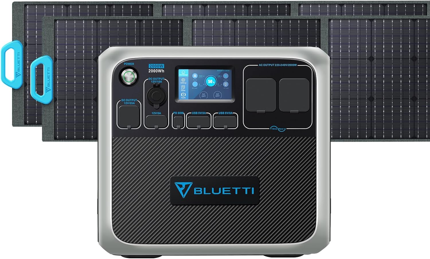 BLUETTI Powerstation AC200P 2000Wh With 2 PV200 200W Solar Panel, 2000W Portable Solar Generator With AC/DC/USB Socket, Lifepo4 Power Storage Emergency Power Generator For Power Failures, Camping BLUETTI Powerstation AC200P 2000Wh With 2 PV200 200W Solar Panel, 2000W Portable Solar Generator With AC/DC/USB Socket, Lifepo4 Power Storage Emergency Power Generator For Power Failures, Camping