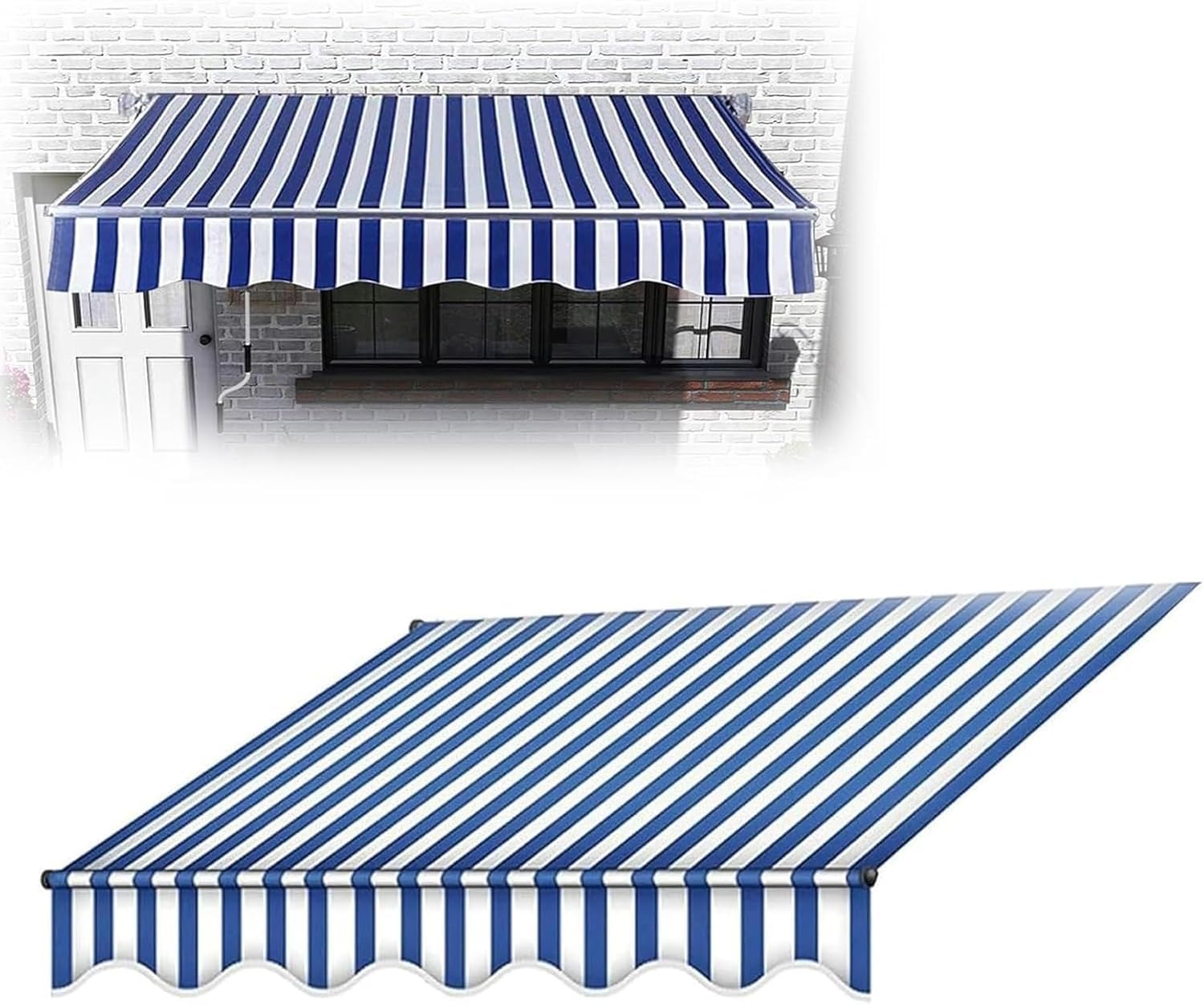 Parasol de terrasse rétractable imperméable - Pare-soleil extérieur jardin 6.5x2m