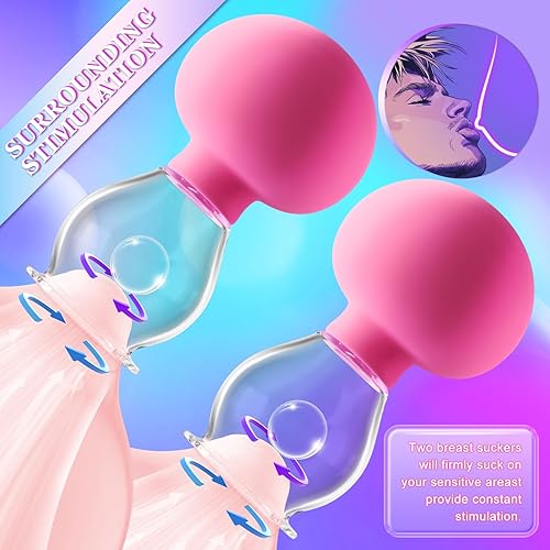 Miniatura 3 de Nipple Sucker - Juguete sexual para adultos, 1 par de juguetes para pezones estimuladores para el placer de parejas, succión manual, mini bomba de