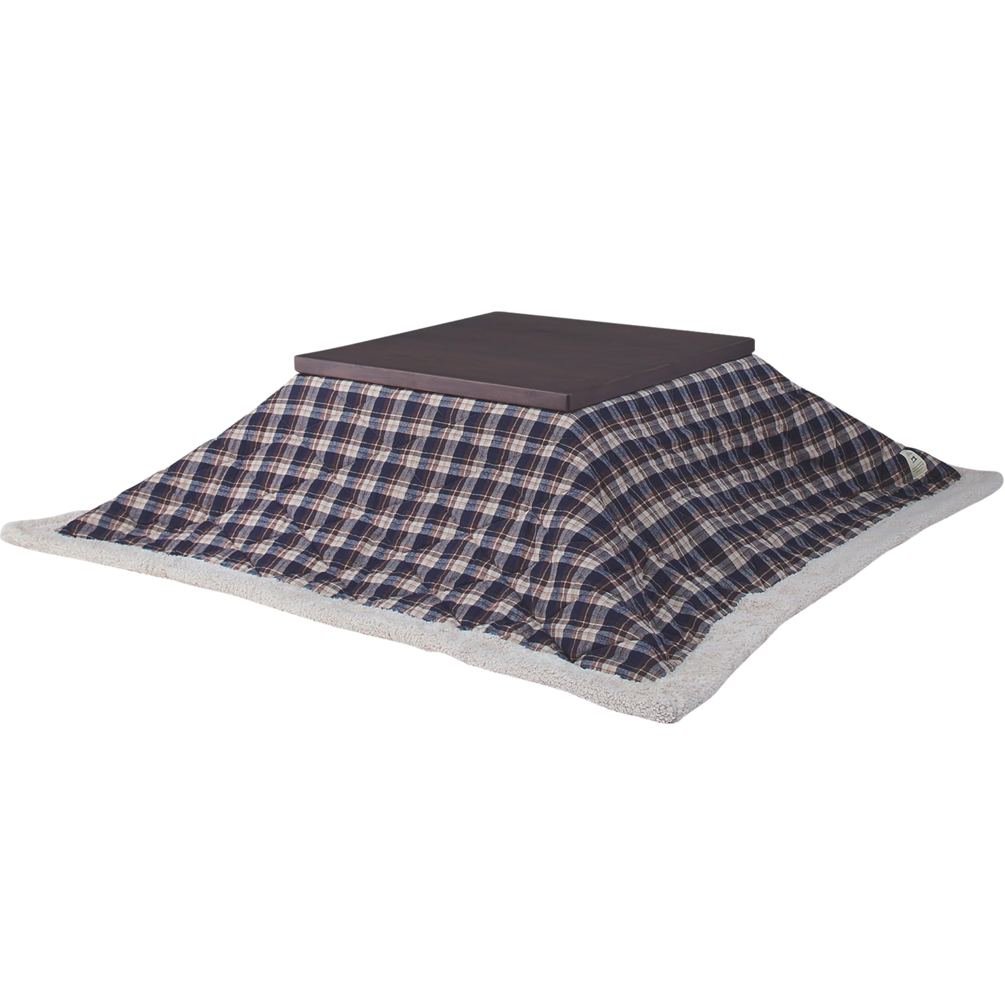 AZUMAYA Kotatsu Futon Comforter Square Shape W75 x D75 Inches, Polyester Fabric Material, Home and Living, Navy Checked Design KK-103BL, This Order Comes only Futon Comforter