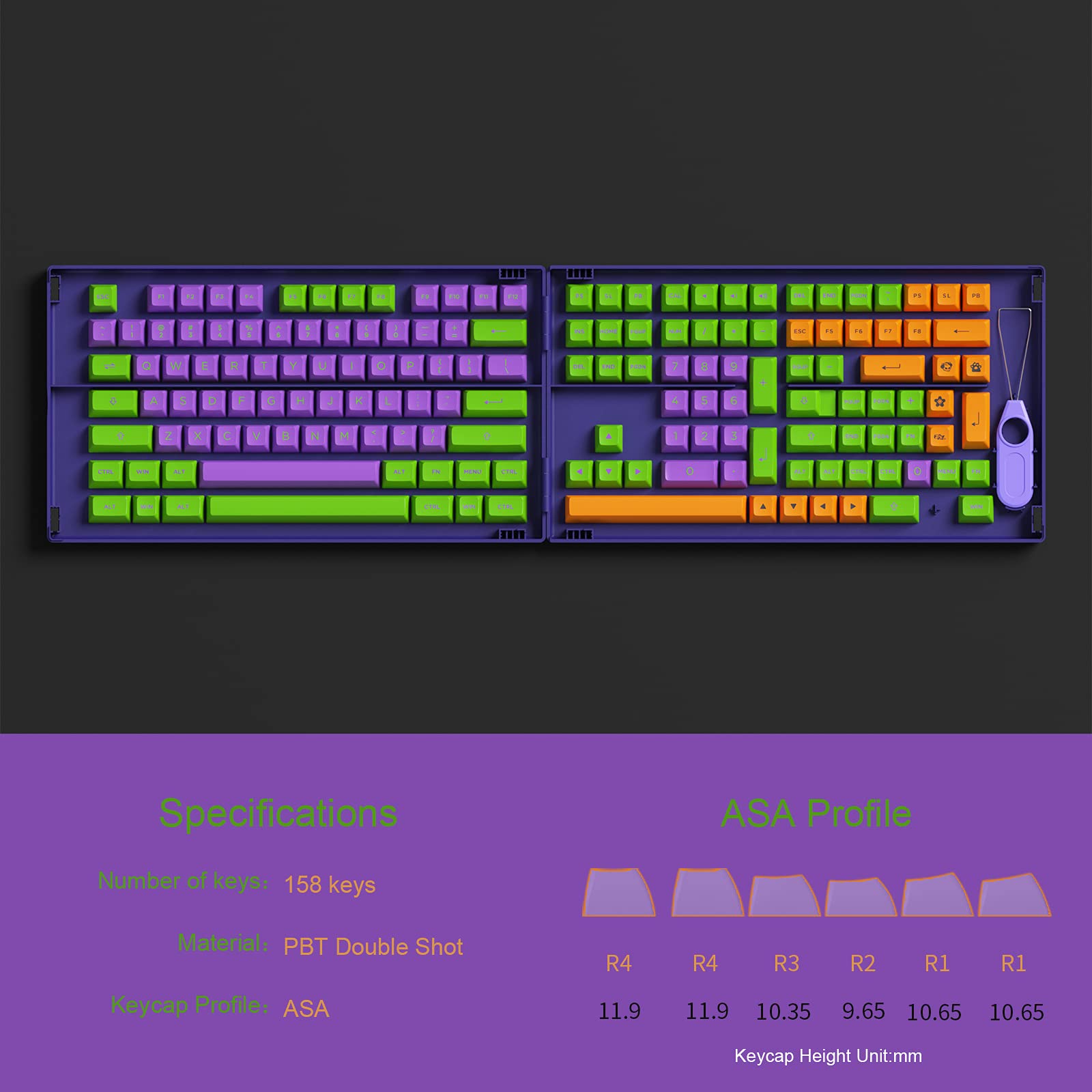 AKKO Keycap - ASA Profile - EVA Theme 01 (158pcs) : Amazon.sg