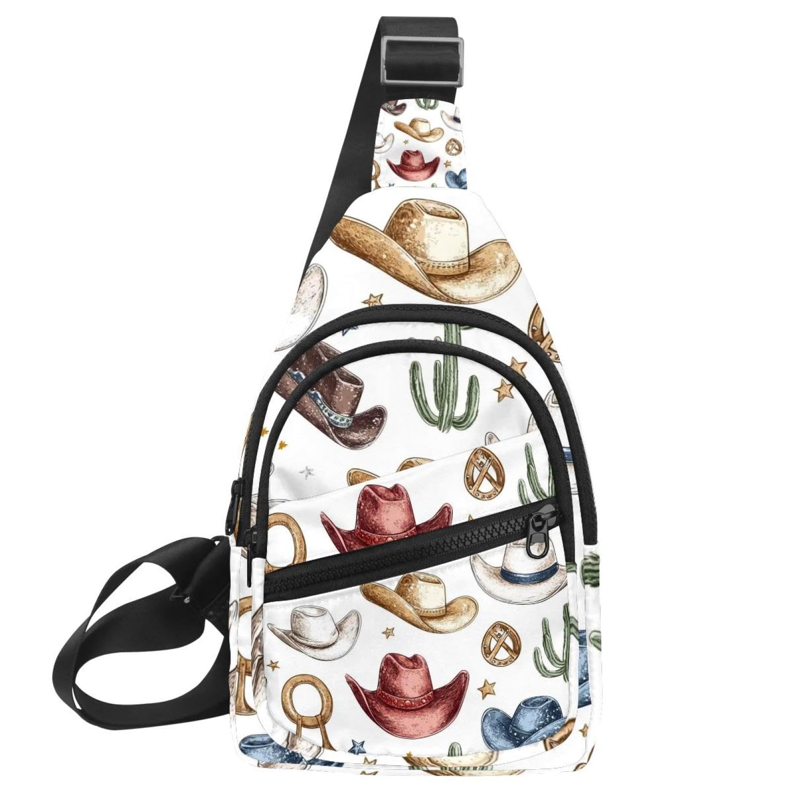 Sac à dos à bandoulière imprimé cactus avec sangle ergonomique