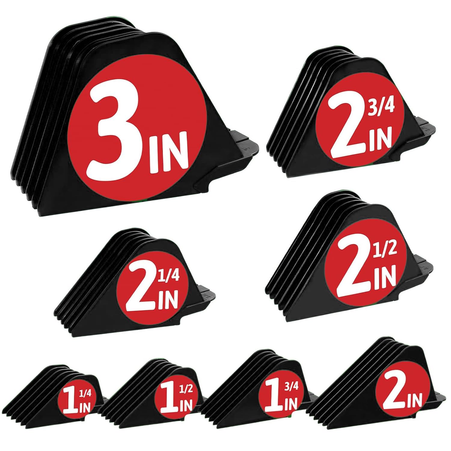 3 Inch Clipper Guards, Hair Clipper Guide Combs Premium for Wahl Clippers Mega Cutting Guides/Combs with 8 Cutting Lengths from 1.25-3 Inch (Black, 8pcs from 1.25-3 Inch)