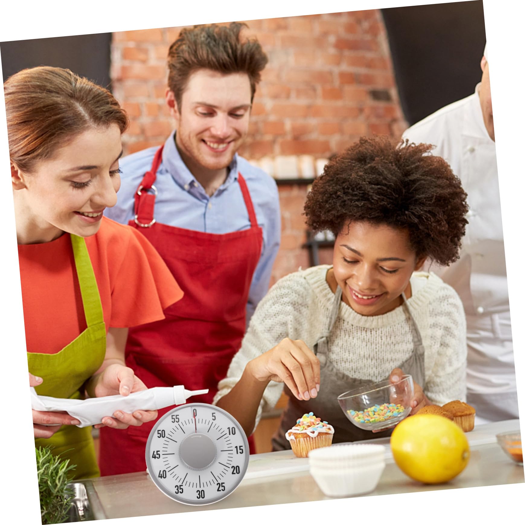COLLBATH Timer Meccanico da Cucina e Studio, Conto alla Rovescia e Promemoria, in Abs Bianco, per Esercizi e Cottura