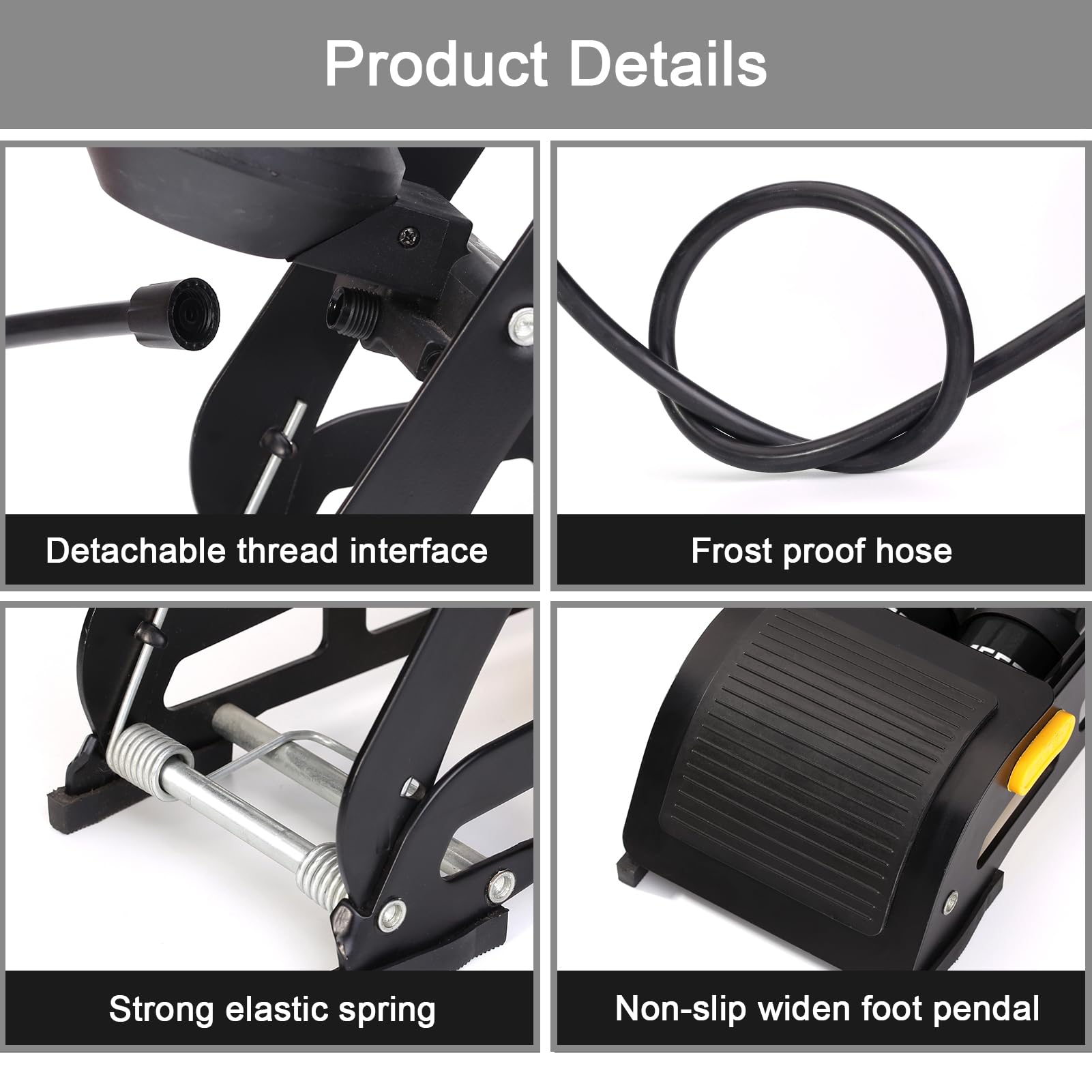 MEETLOCKS Double Cylinder Barrel Bike Foot Pump,160PSI Aluminum Body Floor Air Pump with Precisional Accurate Pressure Gauge Smart Valve Head for Presta Schrader & Deutschland Valve Bicycle Tire Pumps