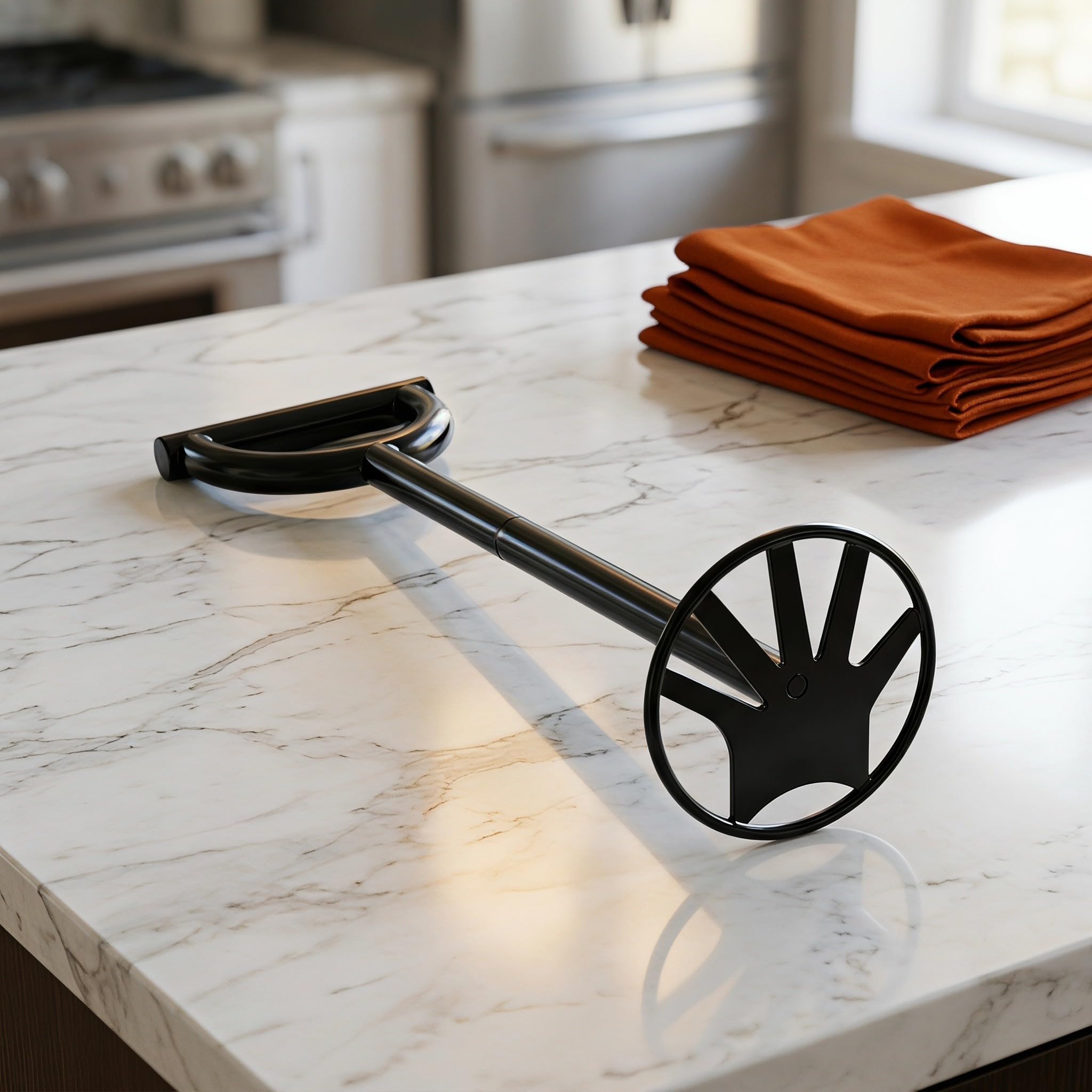 Compactador Ergonómico Manual Mango de Basura Negro para Cocina