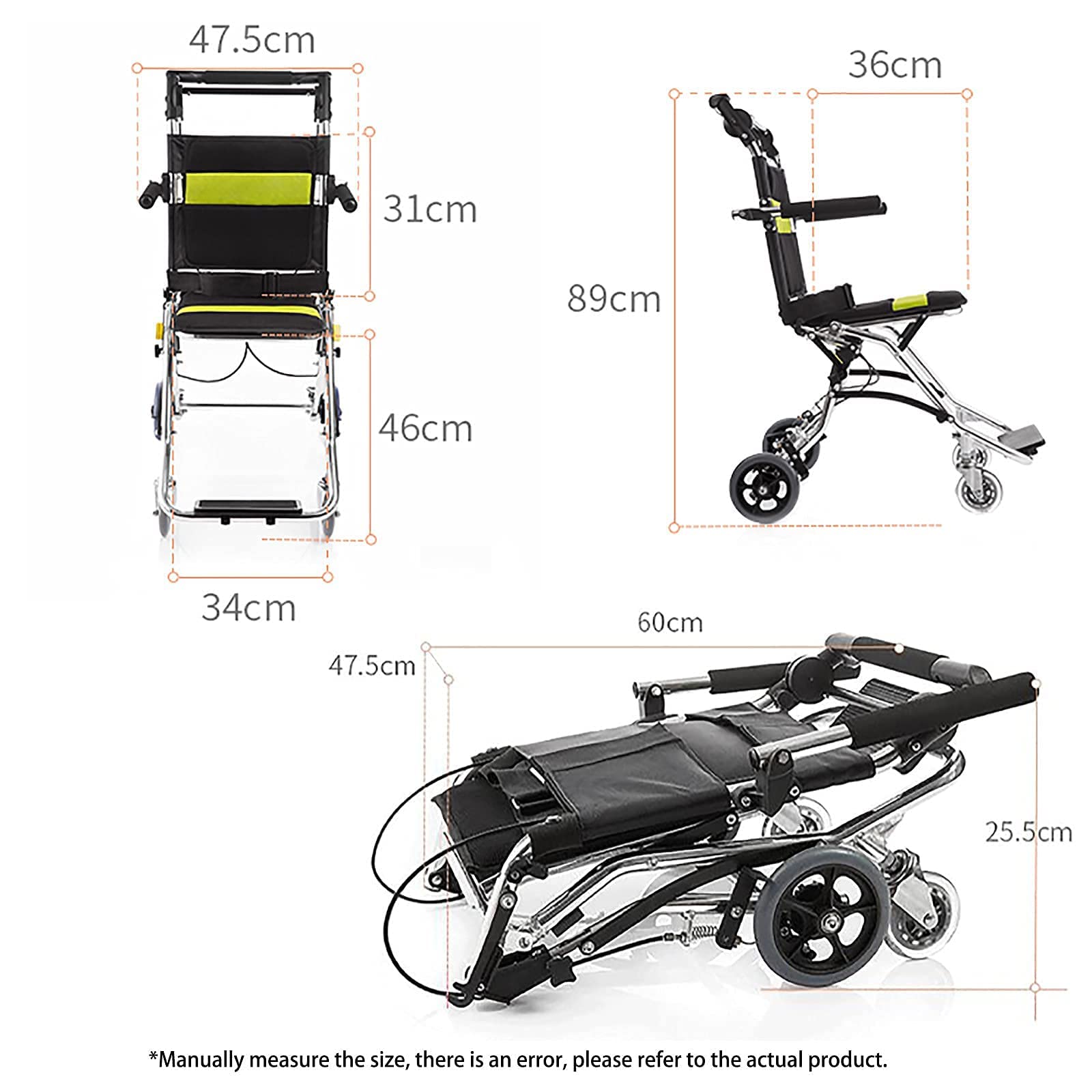 Wózki Inwalidzkie Składane Wózki Inwalidzkie, Składany Wózek Inwalidzki 6,7 Kg Lekki Składany Wózek Inwalidzki
