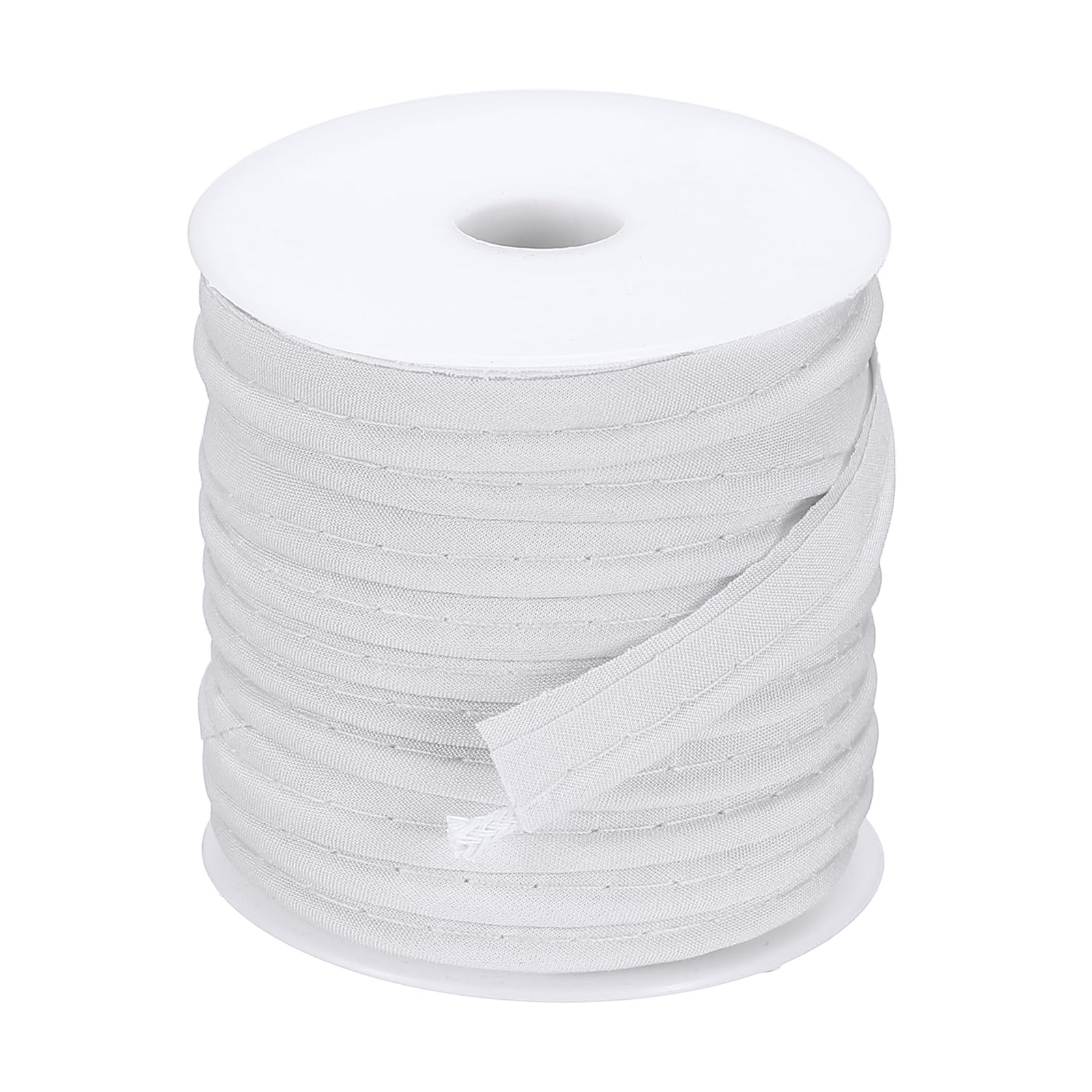sourcing map Piping Trim Bias Tape, 3/8 Inch 25 Yards Cotton Folding Binding Tape with Welting Cord, Decorative Sewing Trim for Home Decor Sewing DIY Crafting Clothing Fabric Edge, White