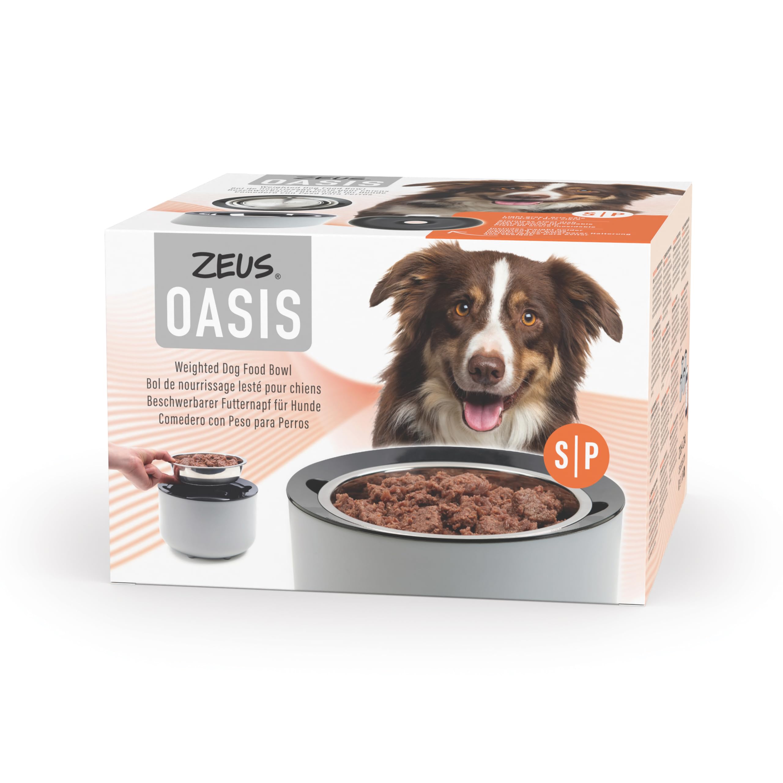 Gamelle lestée pour chien Zeus Oasis gris clair S