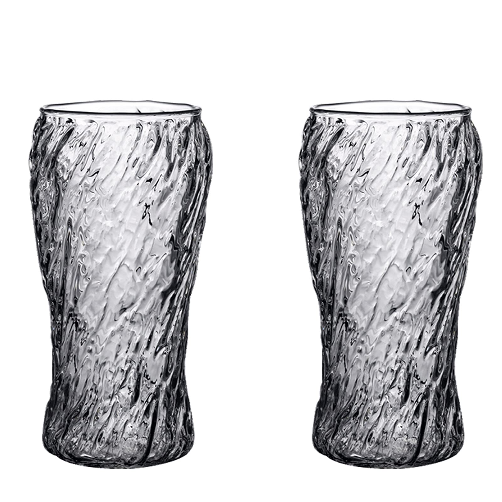 Szklanki do wody Młotkowany szklany kubek 2-częściowy (opcjonalnie 13 uncji i 18,6 uncji) Bezołowiowa szklanka do whisky Domowy kubek do piwa Glacier Zestaw szklanych kubków Szklane kubki ()