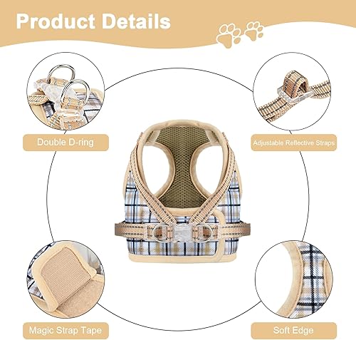 Miniatura 3 de Step-in Air Arnés para perro, arnés para perro pequeño con correa, arnés ajustable para perros pequeños, medianos y grandes, arnés ajustable para