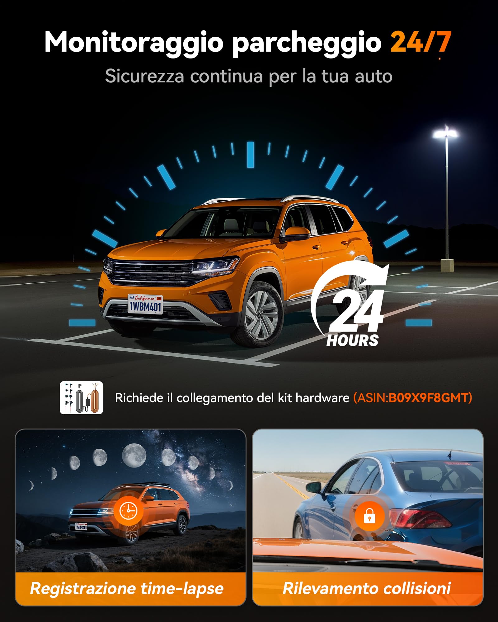WOLFBOX M40 - Specchietto per fotocamera posteriore da 10", 4 K + 1080P, per dashcam anteriore e posteriore, con fotocamera ADAS/BSD, controllo vocale, Wi-Fi integrato, scheda da 64 GB e GPS
