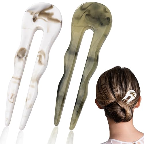 OIIKI Horquillas para el cabello, 2 horquillas para cabello grueso y largo, 2 piezas, horquillas en forma de U para moños, horquillas francesas disponible en Yaxa Venezuela