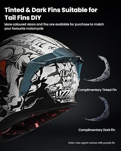 Miniatura 5 de ILM - Casco completo de motocicleta con Pinlock compatible con viseras y aletas transparentes y tintadas, casco para Street Bike y Motocross,