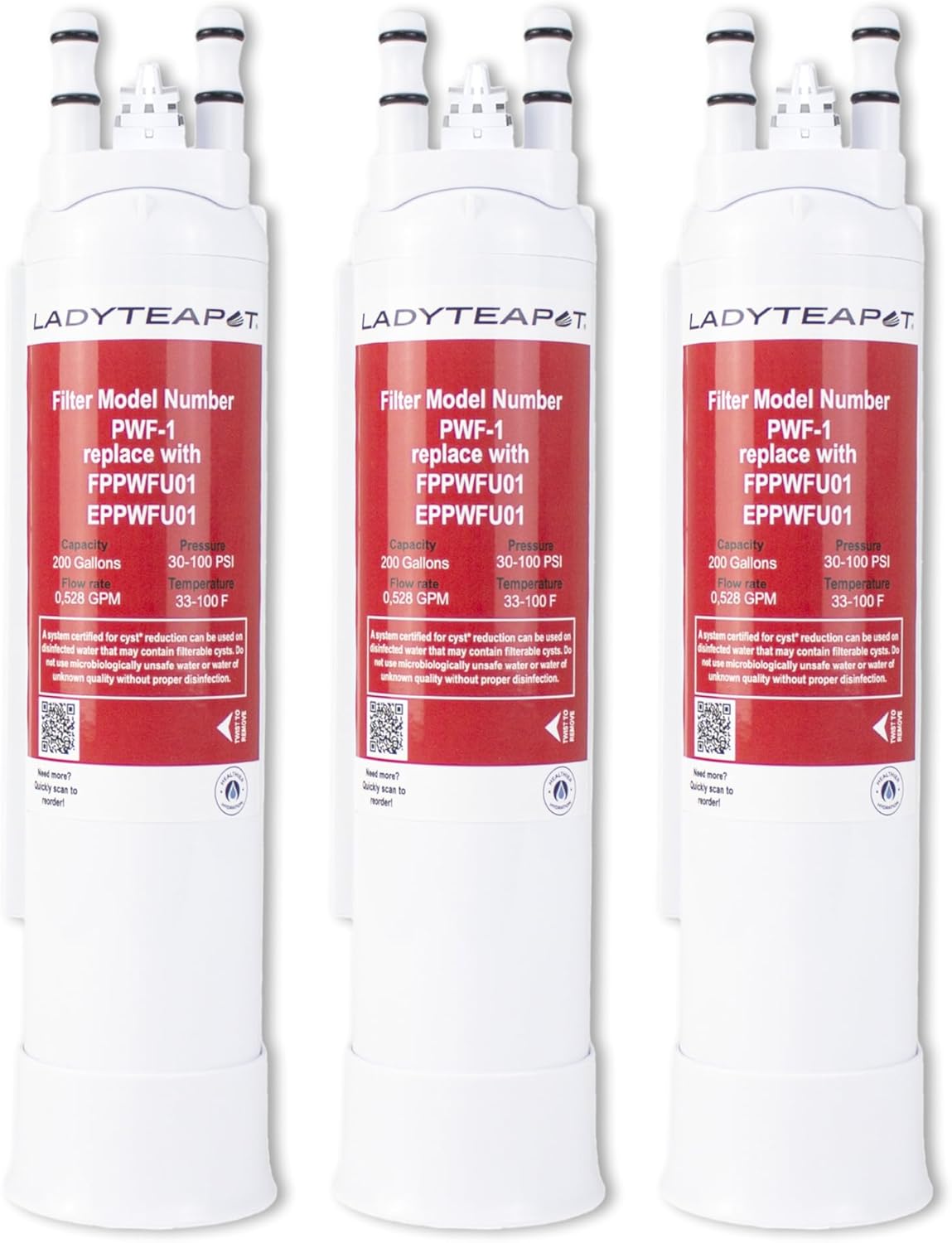 Filter Replacement FPPWFU01 Water, Compatible with EPPWFU01 PureAdvantage PWF-1 PurePour PWF-1 FPPWFU01 (3-Pack)