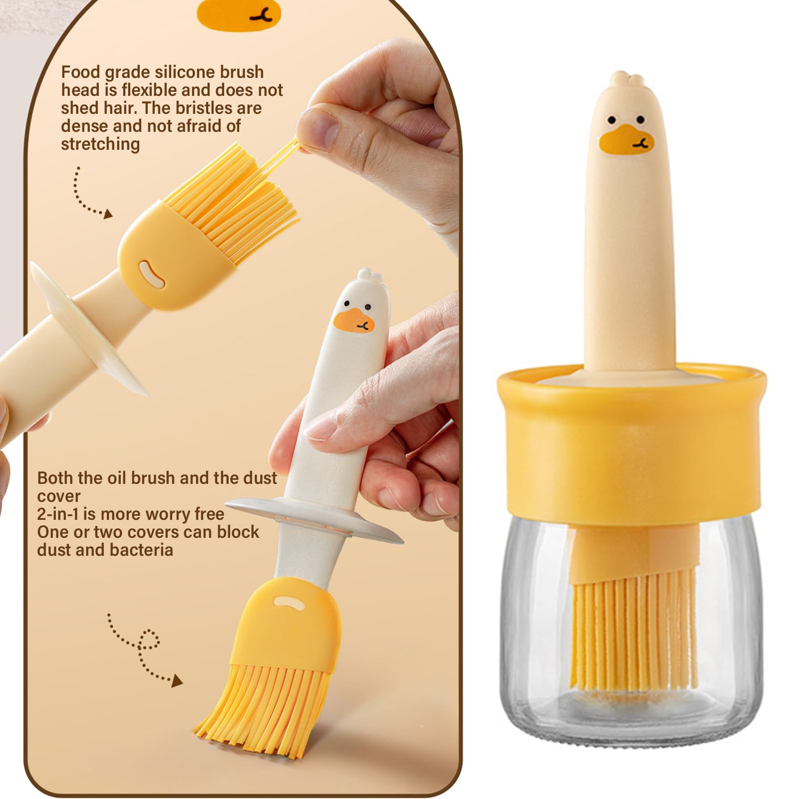 MONGSEW Lot De 4 Pinceaux à Badigeonner En Silicone Résistant à La Chaleur Pour Barbecue, Grill, Cuisine, Cuisine, Sans BPA, Passe Au Lave-vaisselle