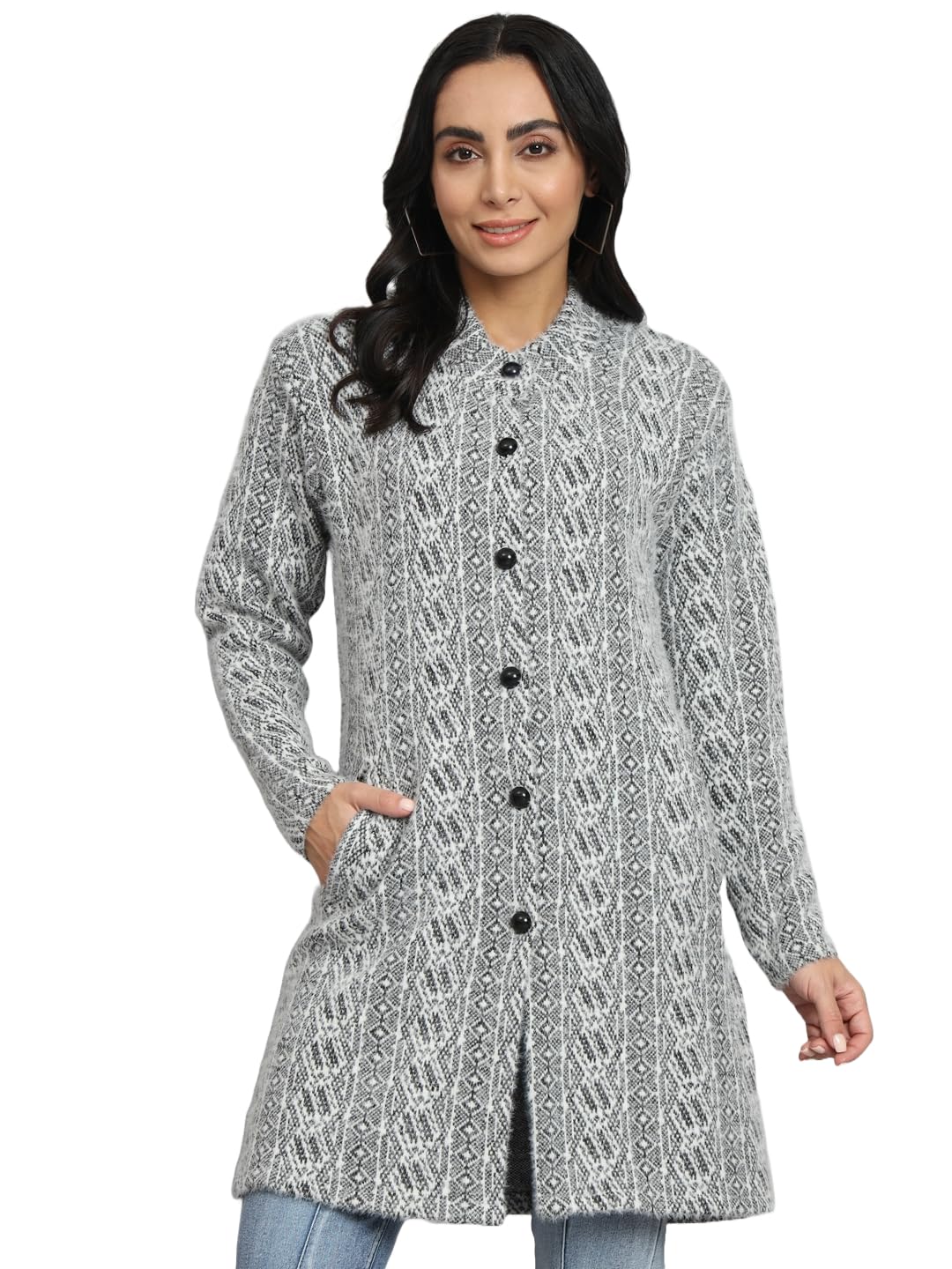 eWoolsWomen's Winterwear Woolen Long Coat Sweater Cardigans