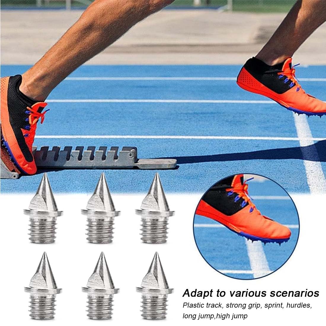 Chiodi Scarpe Atletica, Tacchetti di Ricambio con Chiave a Punte, 16Pezzi Punte di Ricambio per L'Atletica per Scarpe Atletica Chiodate Pollice Tacchetti di Ricambio Sportive Leggera Allenamento