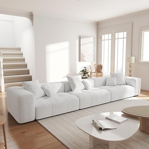 Miniatura 23 de JACH - Sofás seccional modular en forma de V para sala de estar, sofá nube moderno, sofá modular moderno de mediados de siglo, sofá cama acogedor