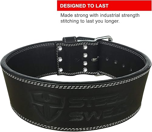 Miniatura 8 de Steel Sweat Cinturón de levantamiento de pesas para levantamiento de pesas, 4 pulgadas de ancho por 0.394 in de grosor, cinturón de levantamiento de