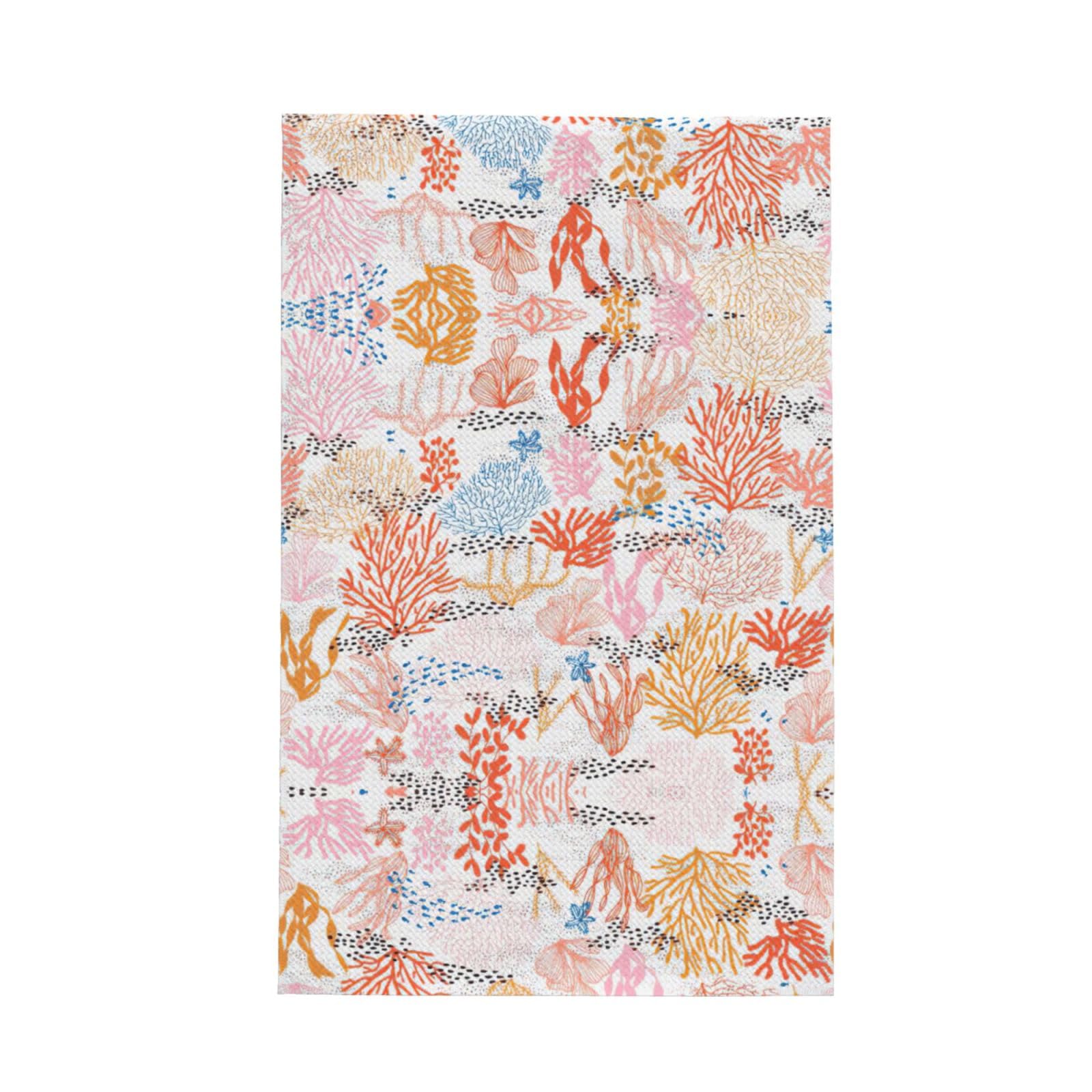 Xxahnbm Black Coral Reef Print Waffle Kitchen Towel,Absorbent Hand Towel
