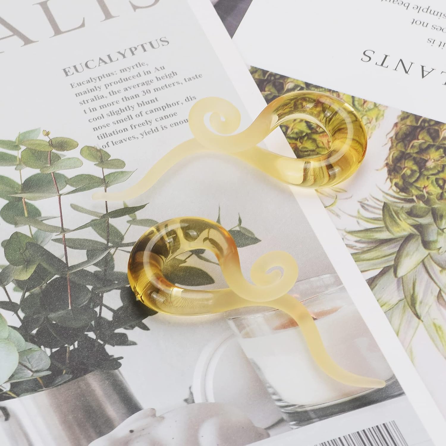 Longbeauty 2pcs Glass Ear Tapers 4G-00G Teardrop Spiral Gauges Plugs Ear Piercing Jewelry - Image 3