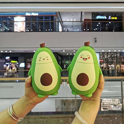 Miniatura 3 de Alomejor Taza de agua de doble capa de vidrio de aguacate de dibujos animados para beber, regalos portátiles para niña, con cuerda de transporte