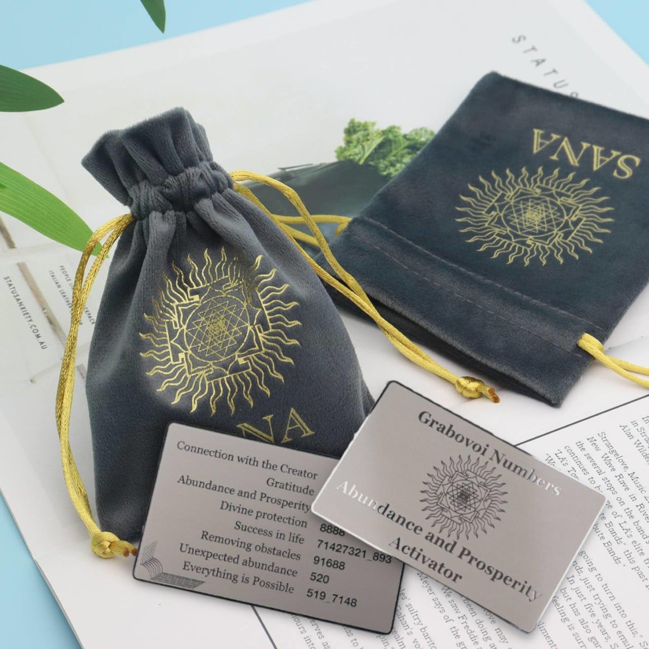 SANA Grabovoi Abundance Activator Card with Grabovoi Numbers and Sacred Geometry Principles