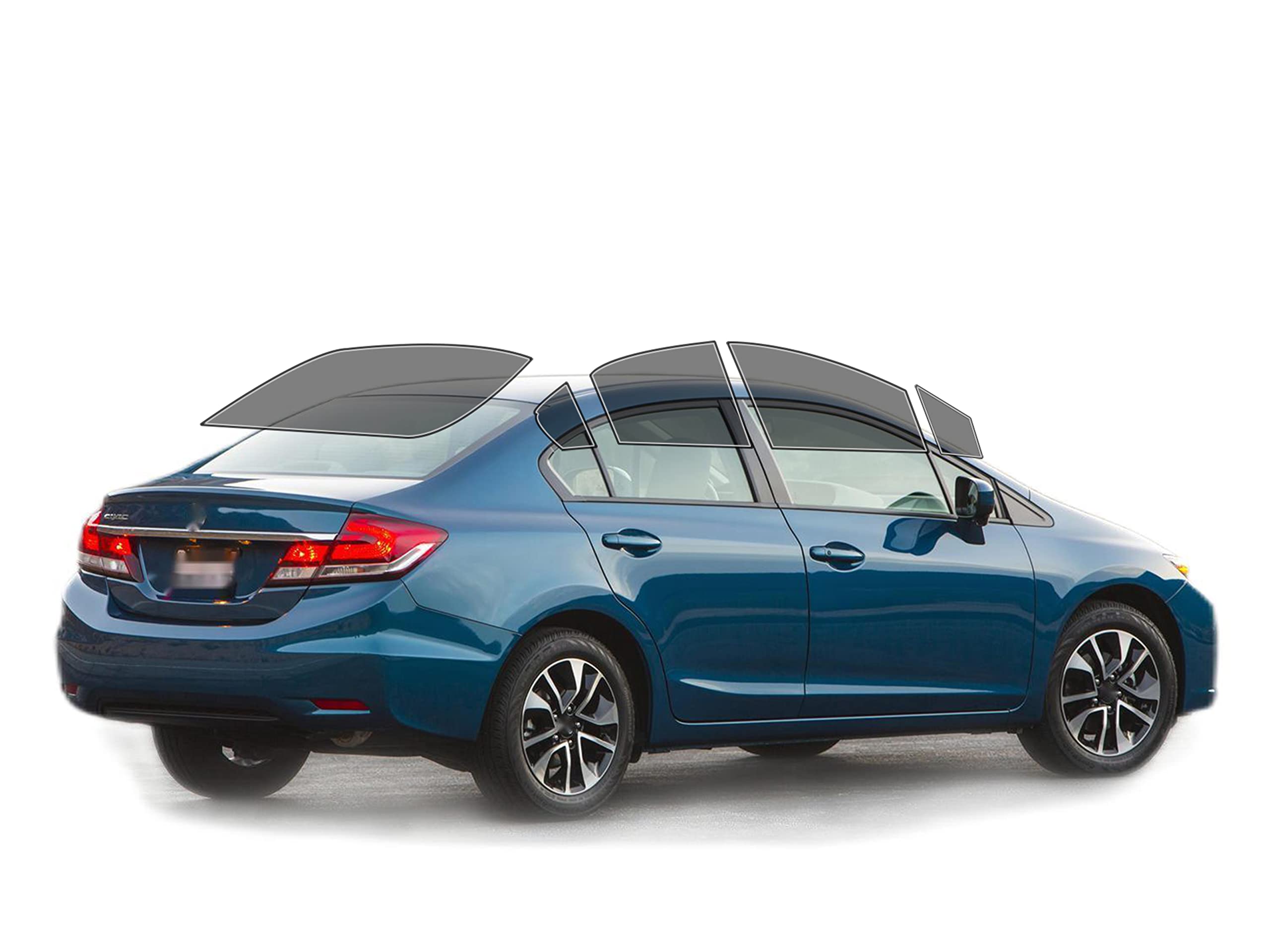 AUTOTEK Precut Windows Tint Film All Sides Cars Sun Blocking Protection Privacy Anti Shatter Glass 2 Ply Film Any Tint Shade kit for Honda Civic Sedan 2012-2015