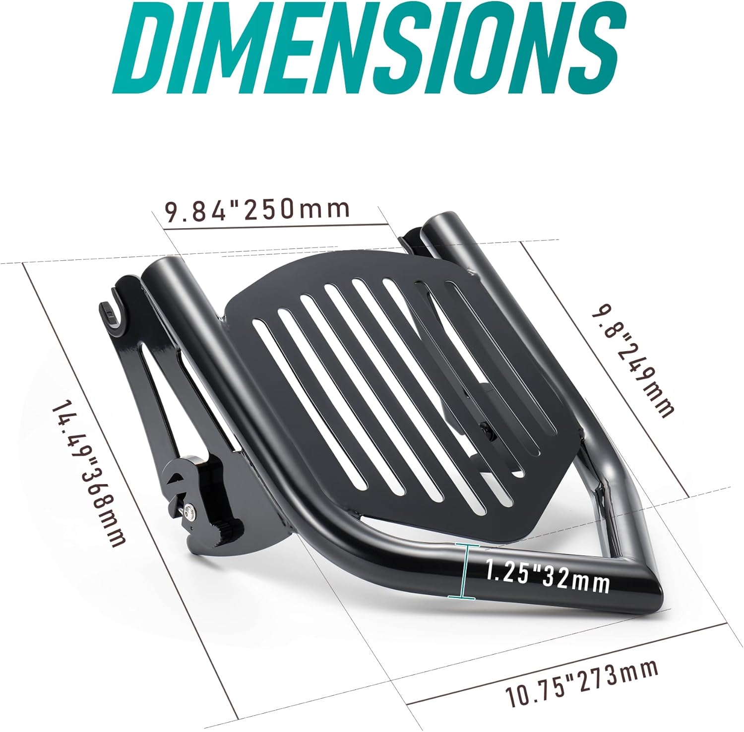 MoKitDora Touring Luggage Rack Rear Grab Handles Bracket for 2009-Later Harley Road Glide Road King Street Glide Electra Glide, Black