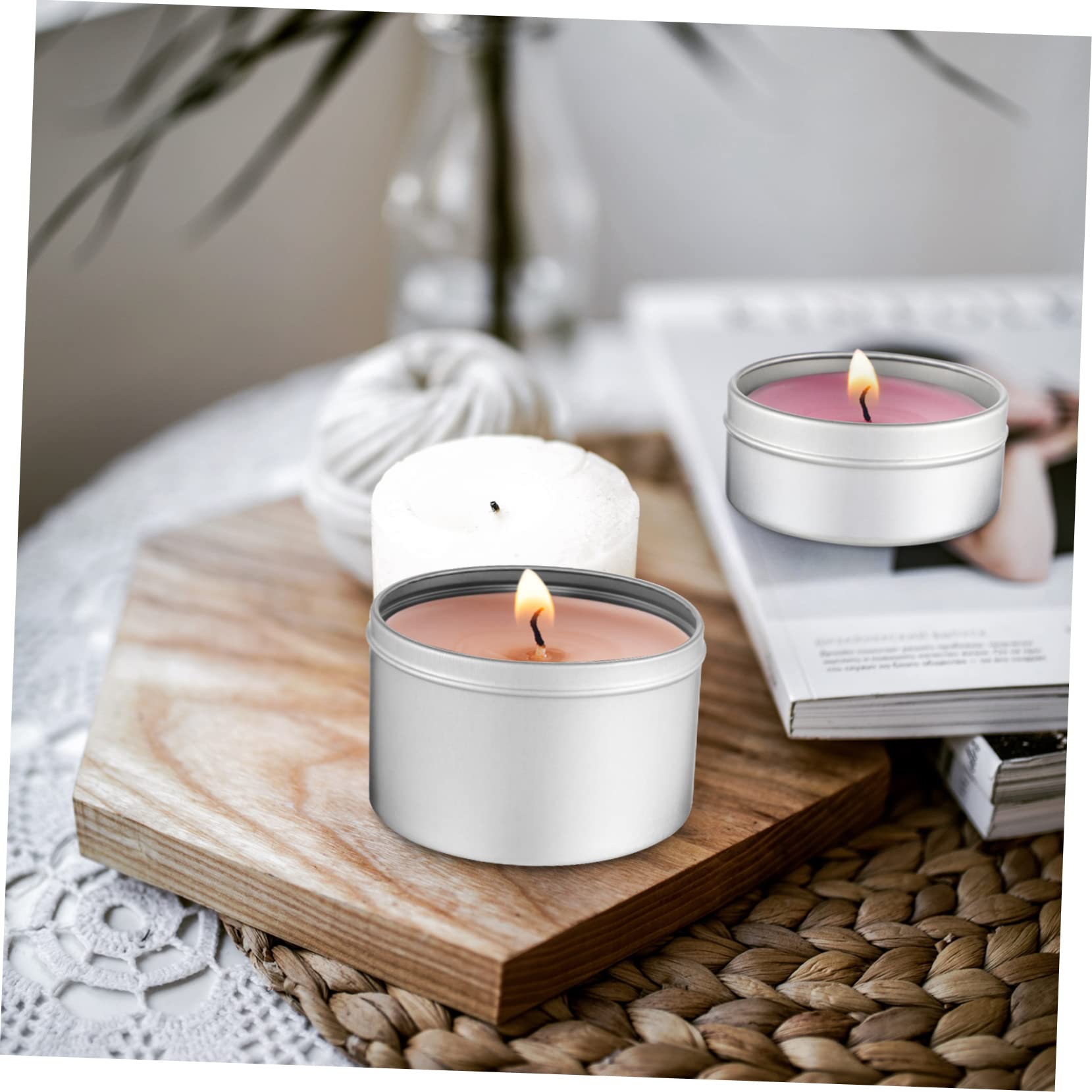 CORHAD Latas De Aluminio Para Velas Recipientes Vacíos Moldes Mechas De Algodón Para Diy