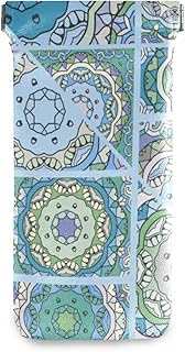 susiyo Vintage Patchwork Glasses Case Portable Microfiber PU Leather Soft Sunglasses Bag Eyeglasses Pouch Holder Squeeze Top for Women Men