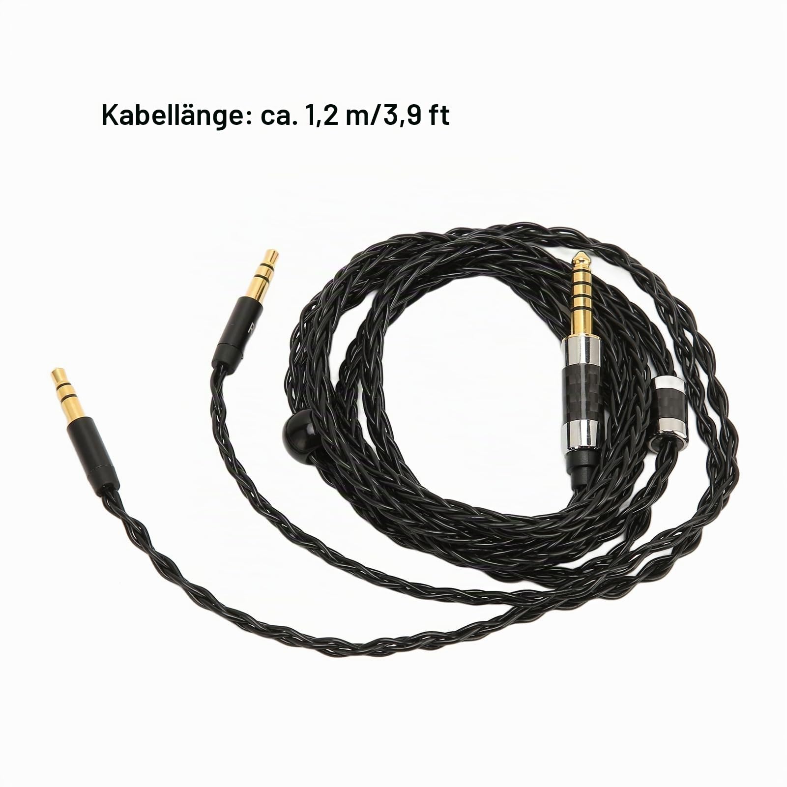 Sxhlseller 8 adriger, Symmetrischer, Versilberter Kopfhörerkabel Ersatz, 4,4 Mm auf Zwei 3,5 Mm Stecker, Kompatibel für MDR Z7 Z1R für TeloonD7100 D7200 D600 D9200 für T1 T5