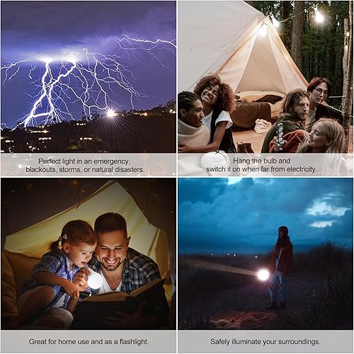 Miniatura 7 de Bombilla LED de emergencia recargable JackonLux Multi-función Batería de reserva Luz de emergencia para corte de energía Camping Actividad al aire