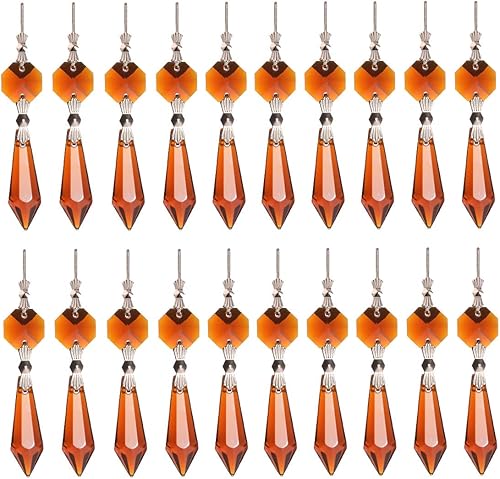 Miniatura 7 de 20pcs 1.496 in reemplazo verde araña carámbano cristal prismas Octogan Crystal Bead para la decoración de la lámpara