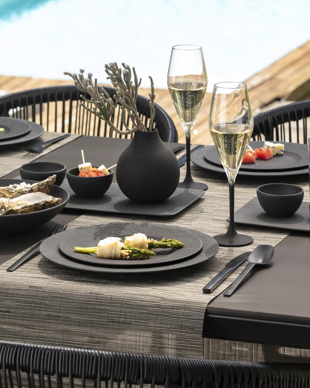 Villeroy & Boch Manufacture Rock Lot de 6 assiettes à pain en porcelaine de qualité supérieure Gris 16 cm