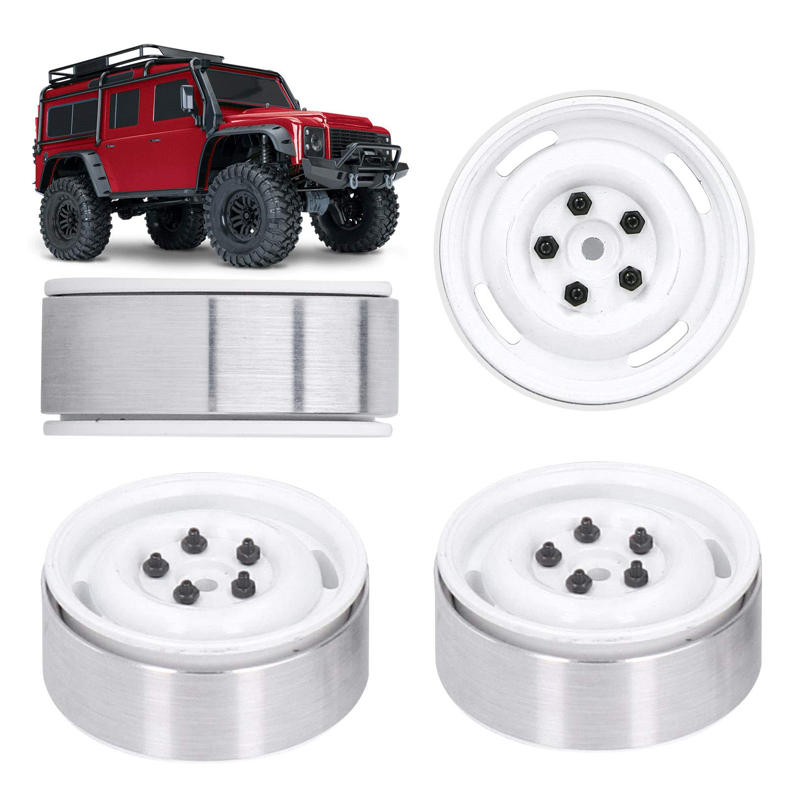4 szt. CNC metalowa piasta koła RC do gąsienicy SCX10 1/10 RC