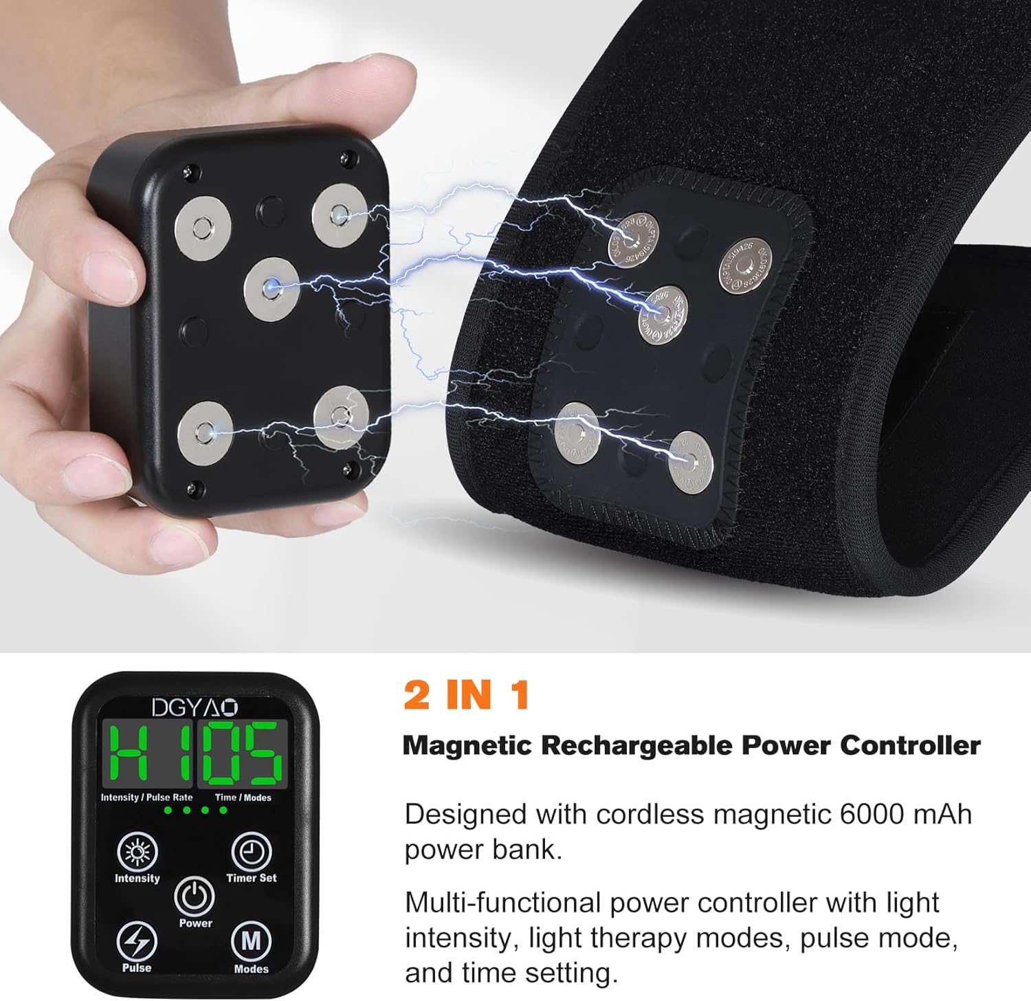 TUOB Red Light Therapy Device for Shoulder and Neck with 6000mAh Battery, Cordless 850nm Near Infrared Light Therapy Wrap for Shoulder Back Benefit for Joint Pain Relief Muscle Relax - Image 6