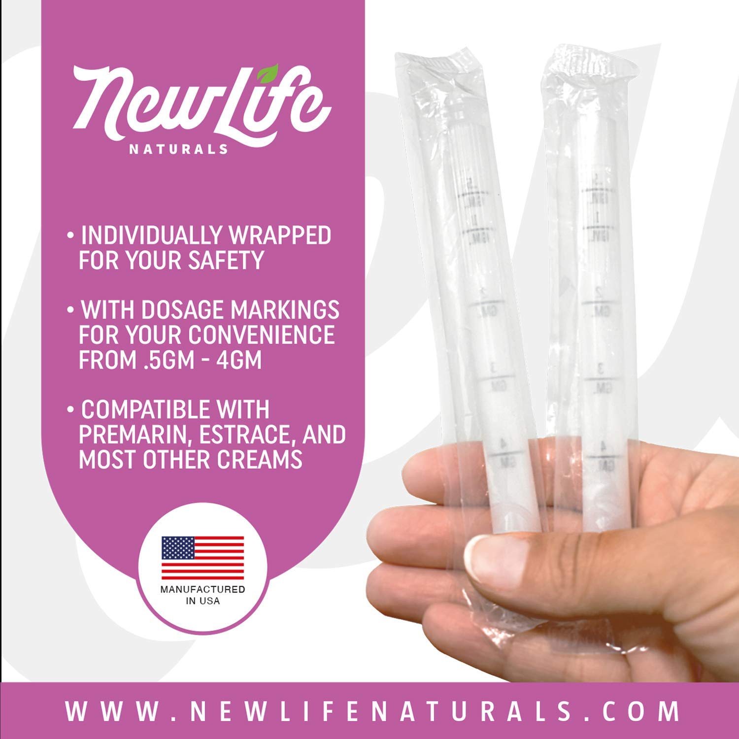 Disposable Plastic Vaginal Applicator Pack Hygienic Threaded Injector