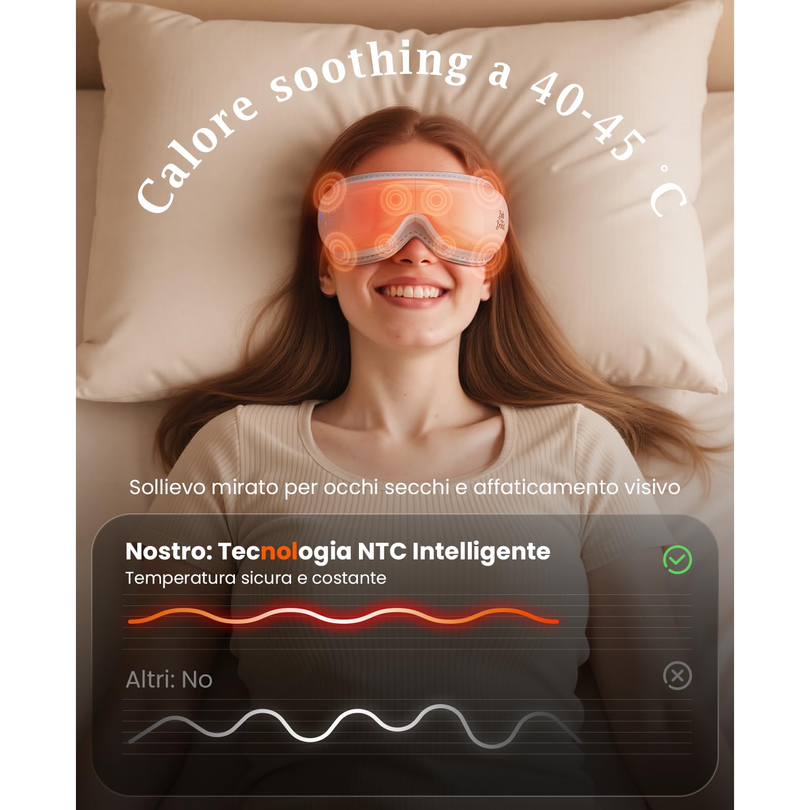Bob and Brad EyeOasis 3, Massaggiatore per occhi con calore e pressoterapia per gli occhi, eye massager per emicrania, secchezza oculare e affaticamento, maschera per dormire, regalo per uomo e donna