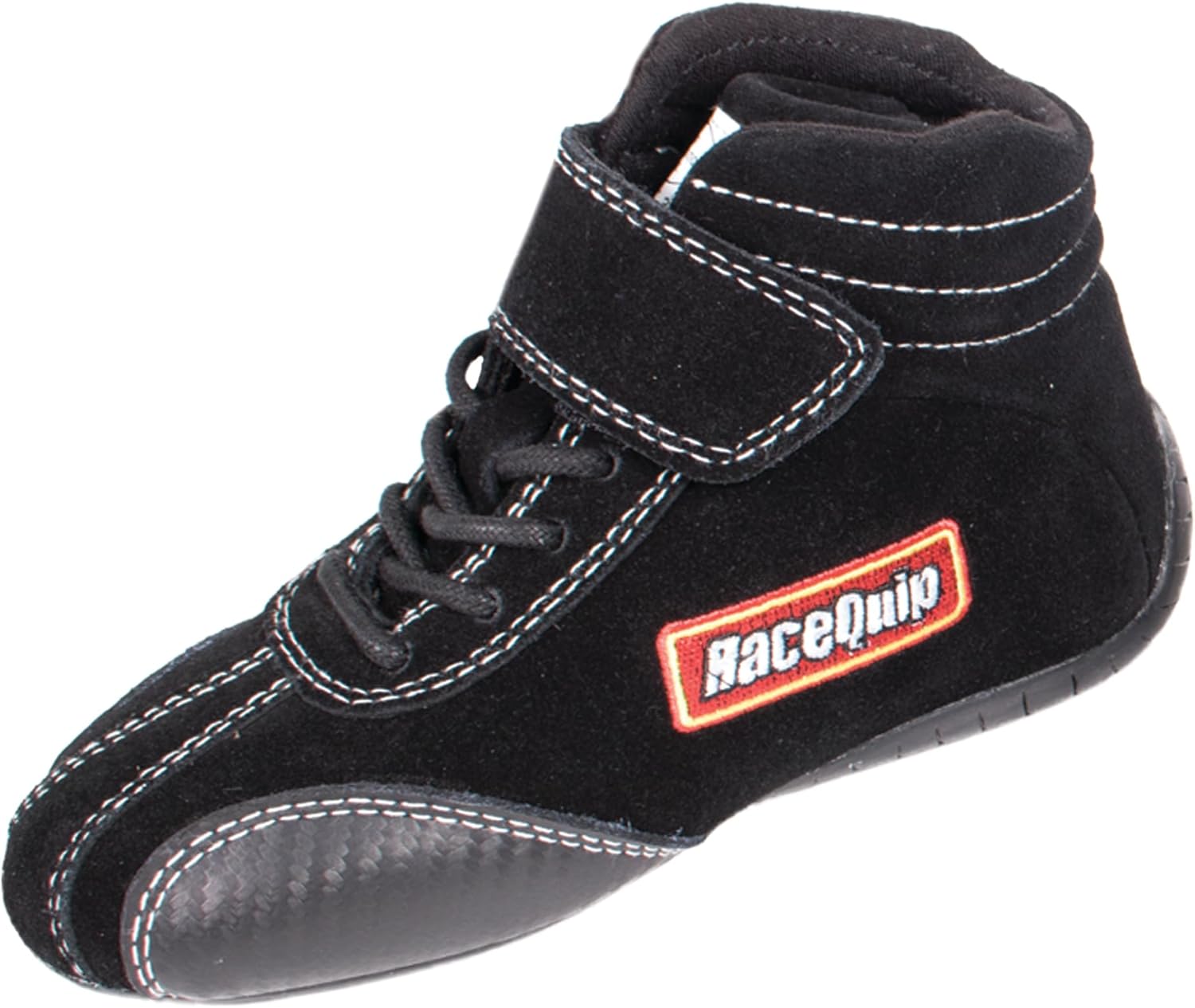 RaceQuip 30400908RQP Euro Carbon L Driving Shoes - SFI 3.3/5 - Toddler 8 - Black