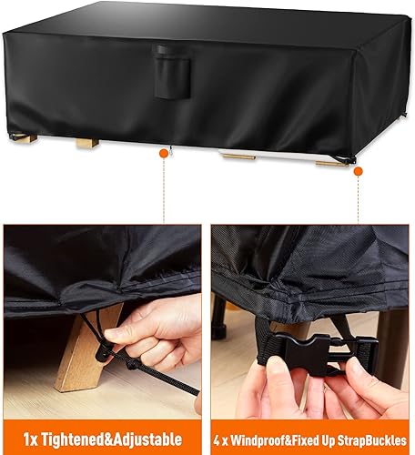 Miniatura 4 de Patio Furniture Covers, Outdoor Furniture Cover Waterproof, General Purpose, Outside Table and Chair Covers, Heavy Duty 600D (124 Inch L x 70.8 Inch