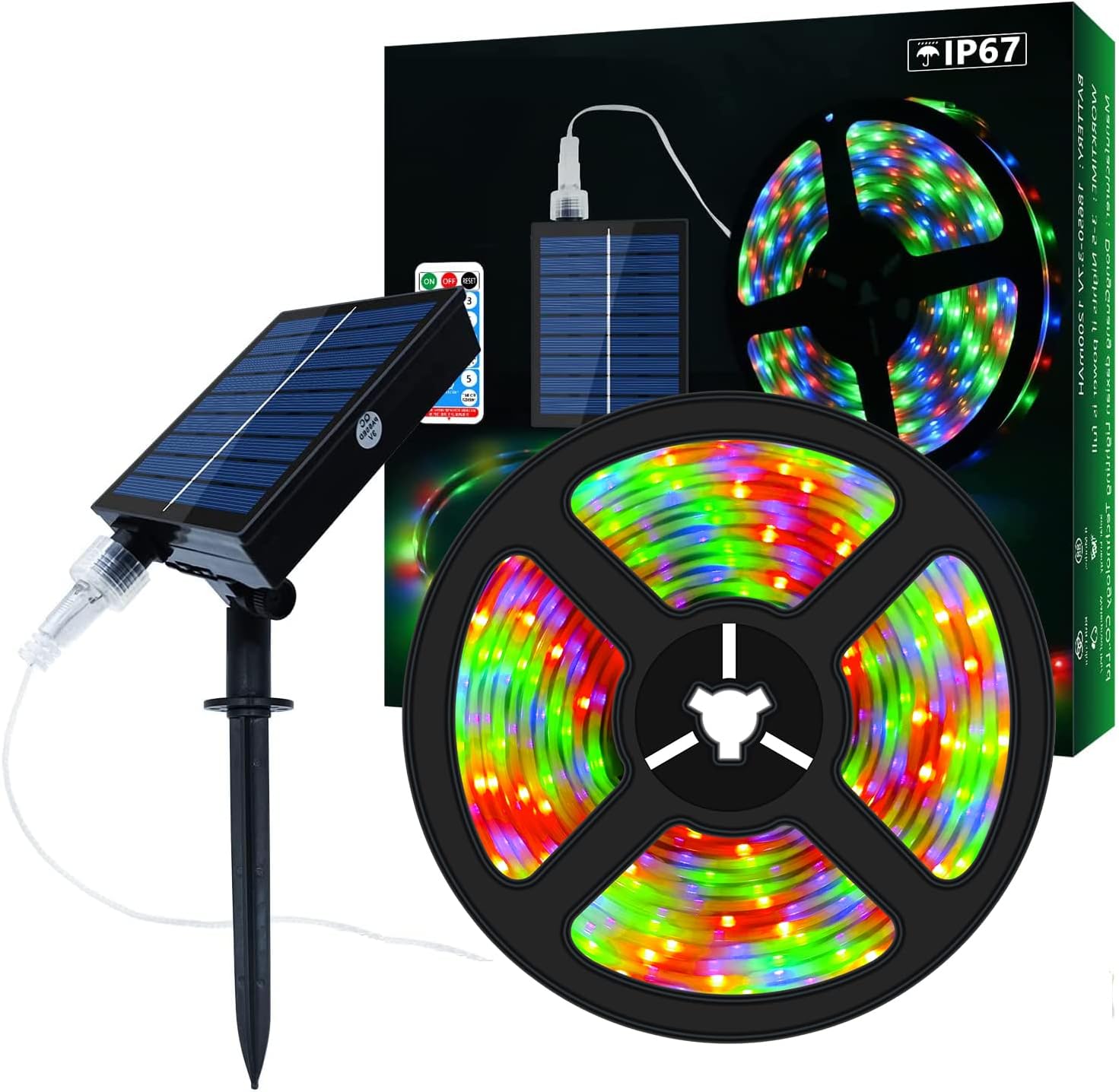 MIHEAL - Tira De LED Solar Para Exteriores, 5 M SMD 5050 Luces LED