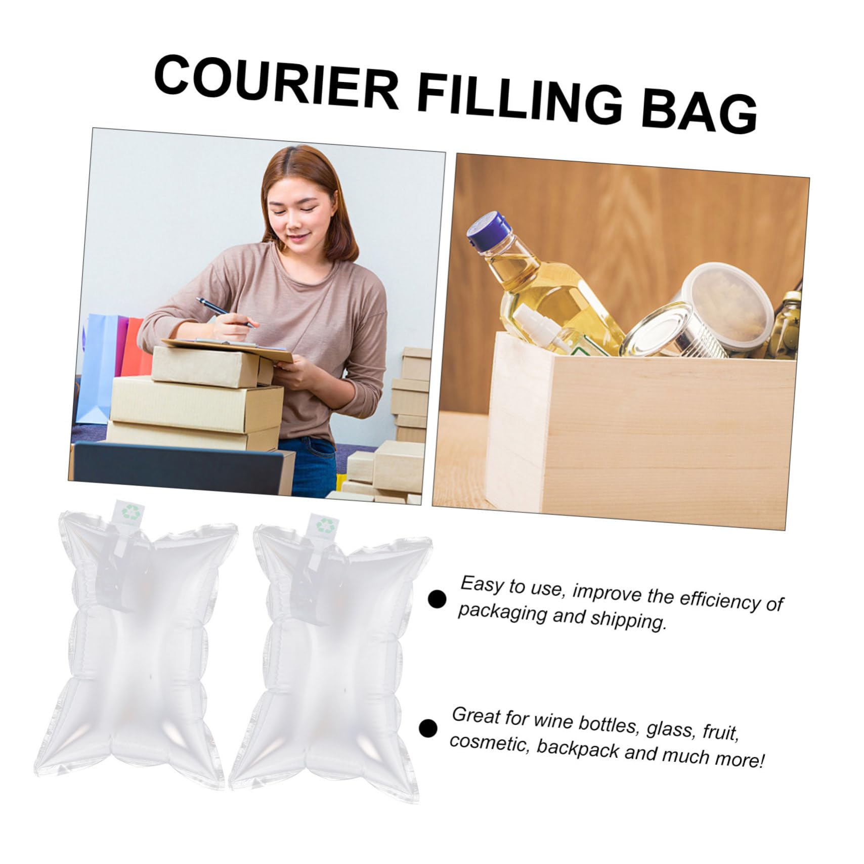 Happyyami Aufblasbare Luftpolster Versandtaschen aus Synthetischem Material mit Stoßfestem Design 100 Stück zum Schutz Zerbrechlicher Güter für Verpackung und Aufbewahrung