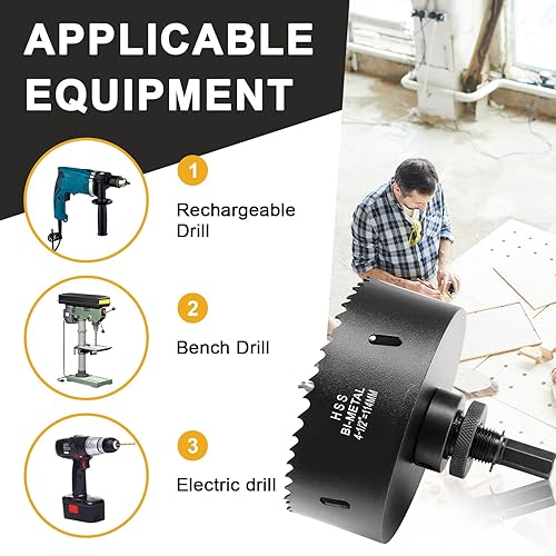 Miniatura 3 de Sierra perforadora de 1 pulgada para metal y madera contrachapada, broca circular bimetálica para madera, corte de 1.75 pulgadas de profundidad con