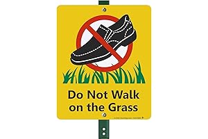 SmartSign "Do Not Walk On The Grass" LawnBoss® 10" x 12" Aluminum...