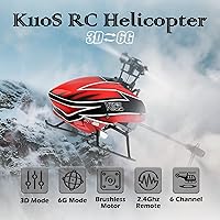 Vista 2 de CKYSCHN Helicóptero de control remoto, helicópteros WLtoys K110S RC con giroscopio de modo 3D/6G para adultos, aviones RC de 6 canales con motor sin
