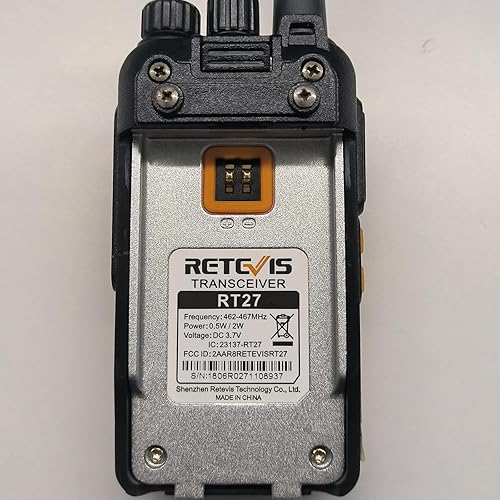 Miniatura 9 de Retevis Walkie Talkies RT27 (paquete de 6) con auriculares (paquete de 6), radio manos libres VOX, alarma local, radio resistente de 2 vías con