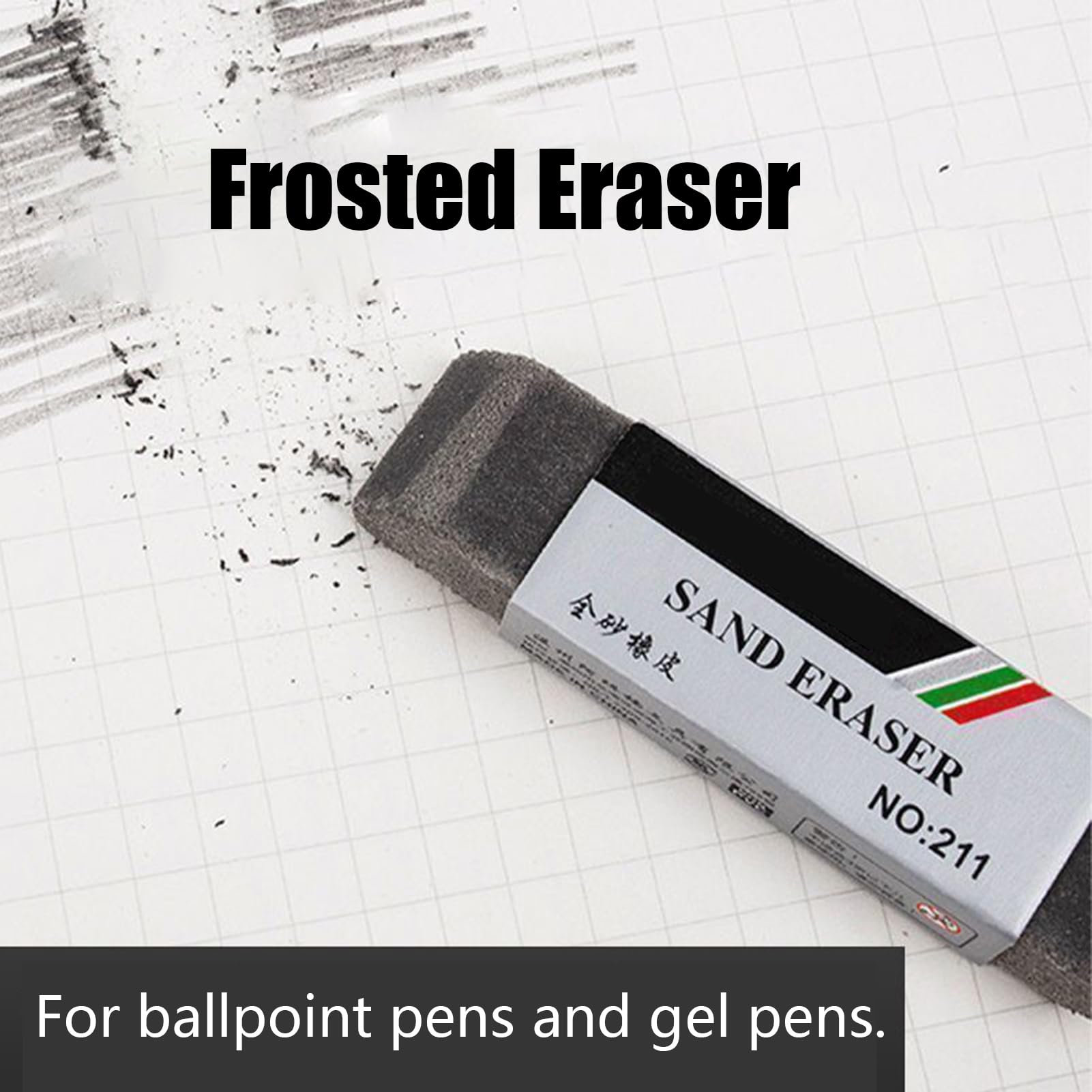 Gomme a Sabbia Riutilizzabili 3 Pezzi, Non Abrasive, a Prova di Sbavature, Inchiostro Preciso e Cancellabile