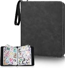 900 Pockets Trading Card Album, 50 Side Toploader Binders, PU Waterproof Zip Trading Card Cases, Cards Scrapbook for Trading Card Games, Sports Cards, TCG